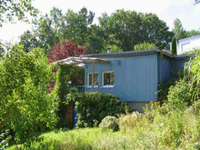 blaues Haus am See in Schwarz